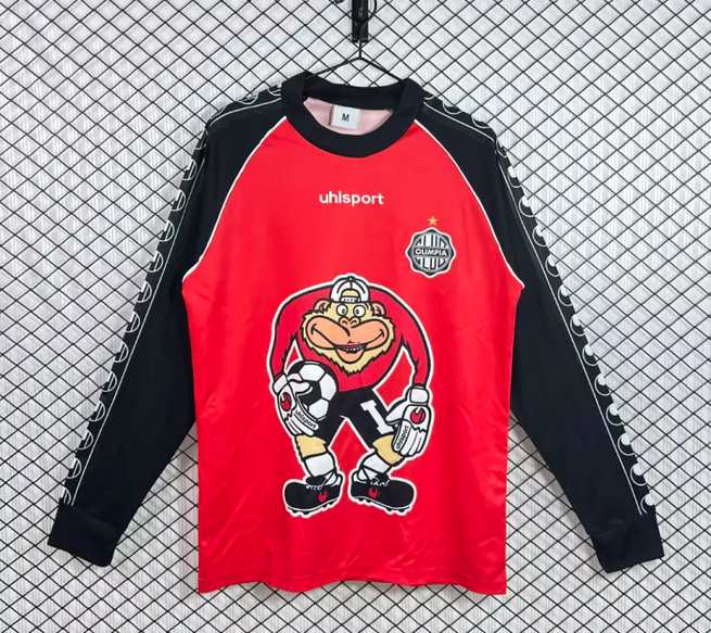 2002 Club Olimpia Asunción Red Goalkeeper Long Sleeve Retro Soccer Jersey S-2XL