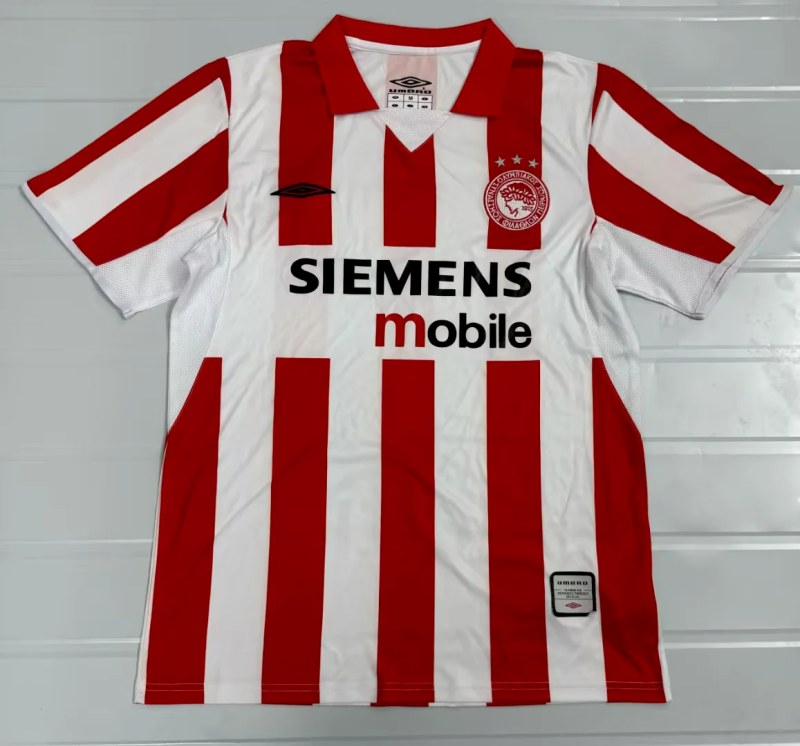 Retro Olympiacos 2004/05 home soccer jersey size S-2XL