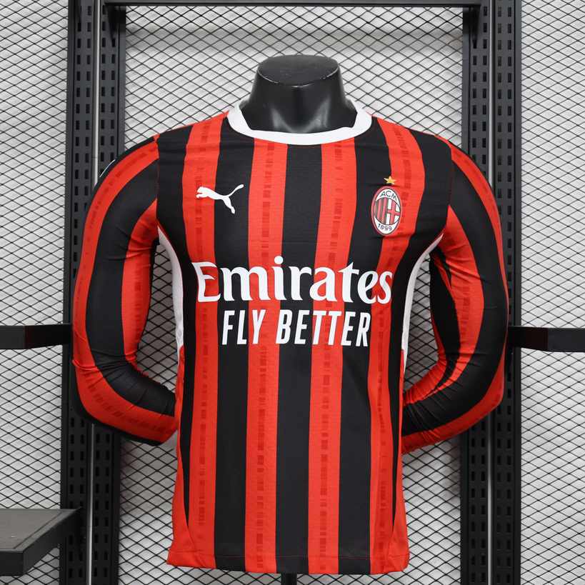 24 25 AC home long sleeves player version size S-2XL 24 25 AC 主场 长袖 球员