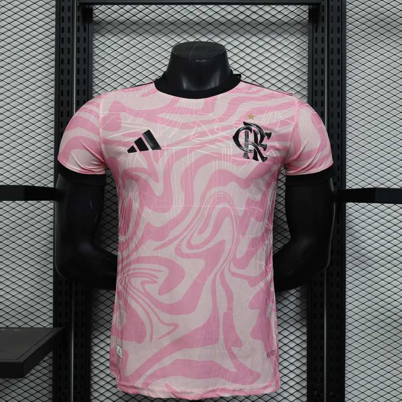 24 25 Flamengo pink white player version size S-2XL 24 25 弗拉门戈 粉色 球员