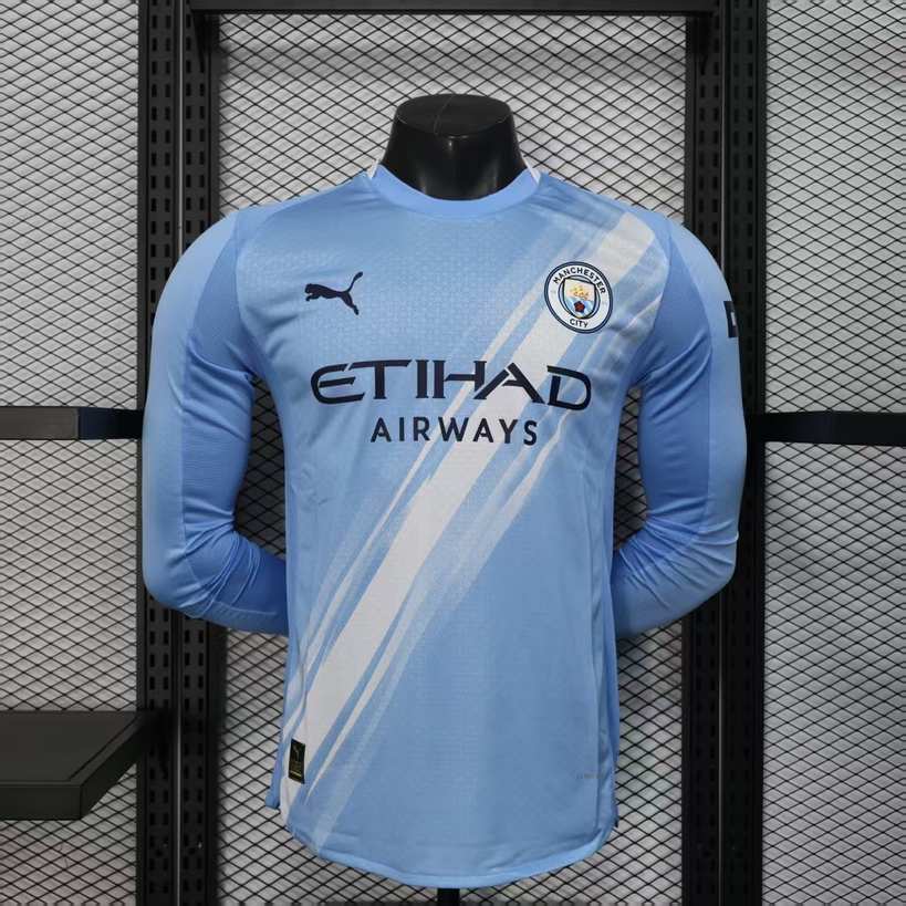 25 26 Man city home long sleeves player version size S-2XL 25 26 曼城 主场 长袖 球员