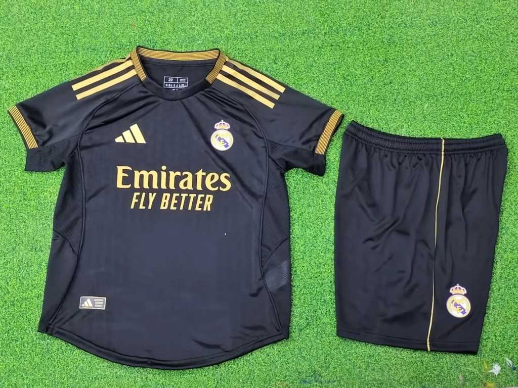 25 26 Real Madrid black kids kit player version 25 26 皇马 黑色 球员 儿童套装