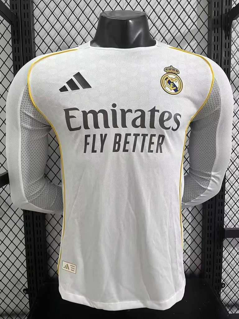 25 26 Real Madrid home long sleeves player version size S-2XL 25 26 皇马 主场 长袖 球员