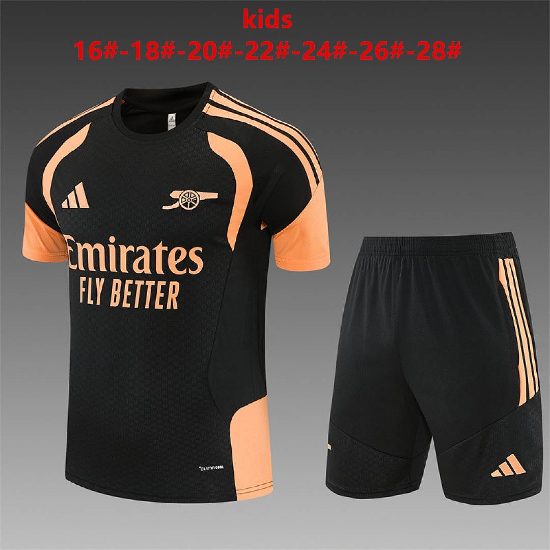 2026/27 Arsenal Black Training Kids Kit Size 16-28