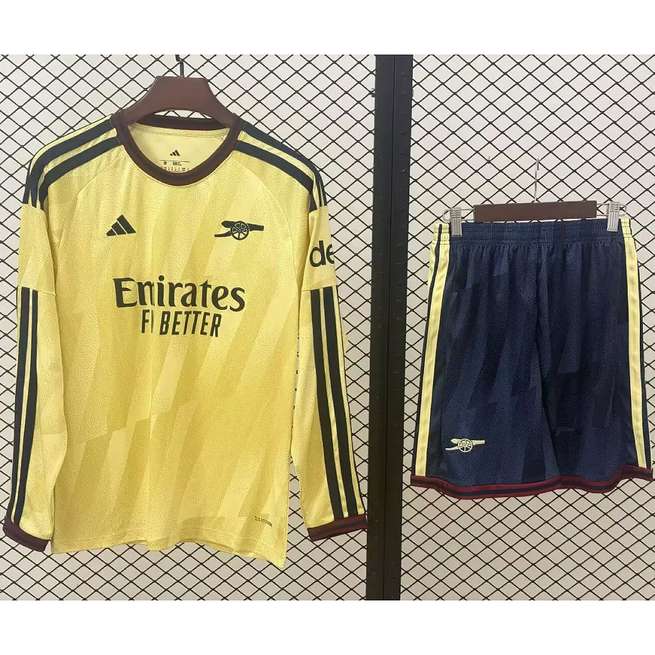 2026/27 Arsenal Yellow Third Away Long Sleeve Adult Soccer Jersey Suit S-2XL