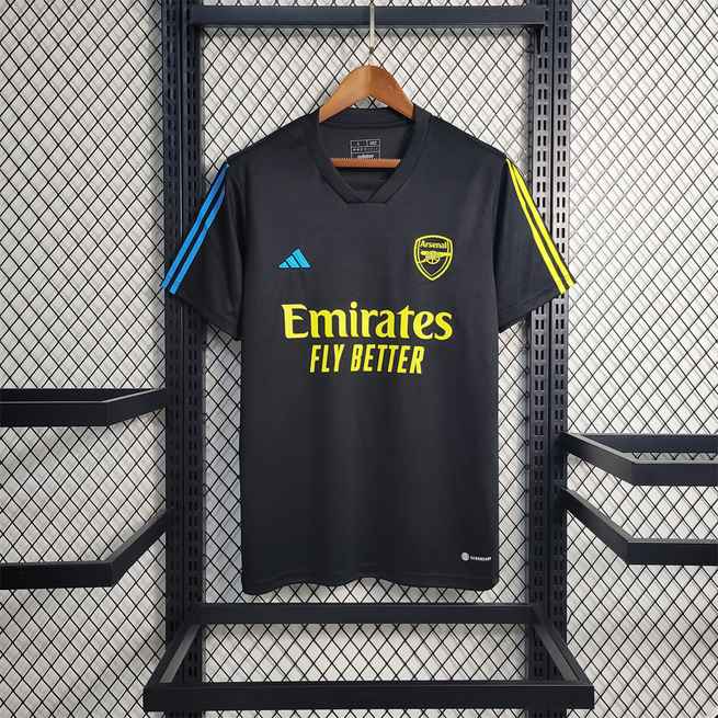 23-24 ASN Black with yellow and sky blue Training Shirt