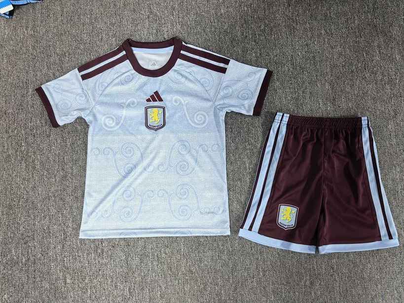 Ensemble de football enfant Aston Villa — 2026/27 · Extérieur · tailles 16–28