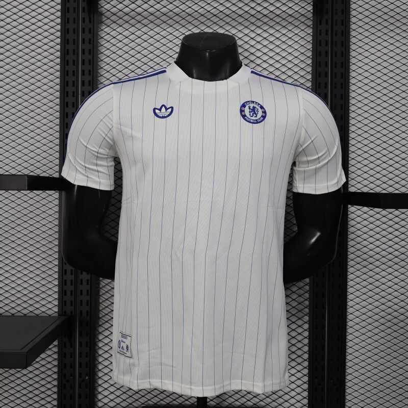 Maillot de football Chelsea blanc — 2025/26 · Version joueur · Rétro · tailles S–2XL