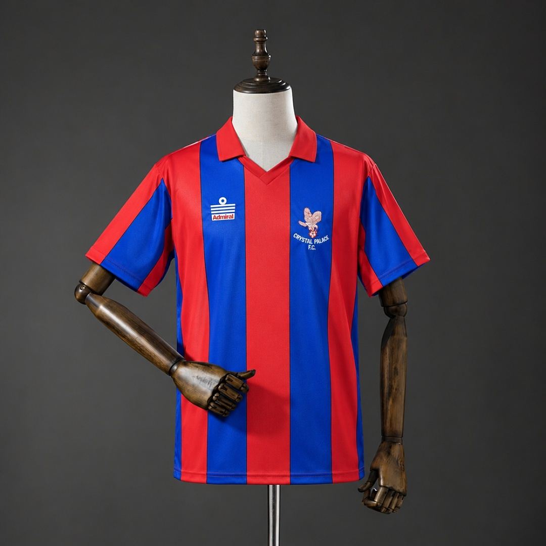 Maillot de football Crystal Palace rouge bleu — 1987/88 · Domicile · Rétro · tailles S–2XL