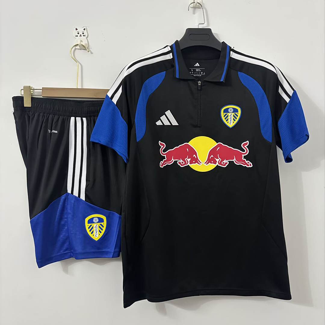 2026/27 Leeds United Black POLO Suit S-2XL