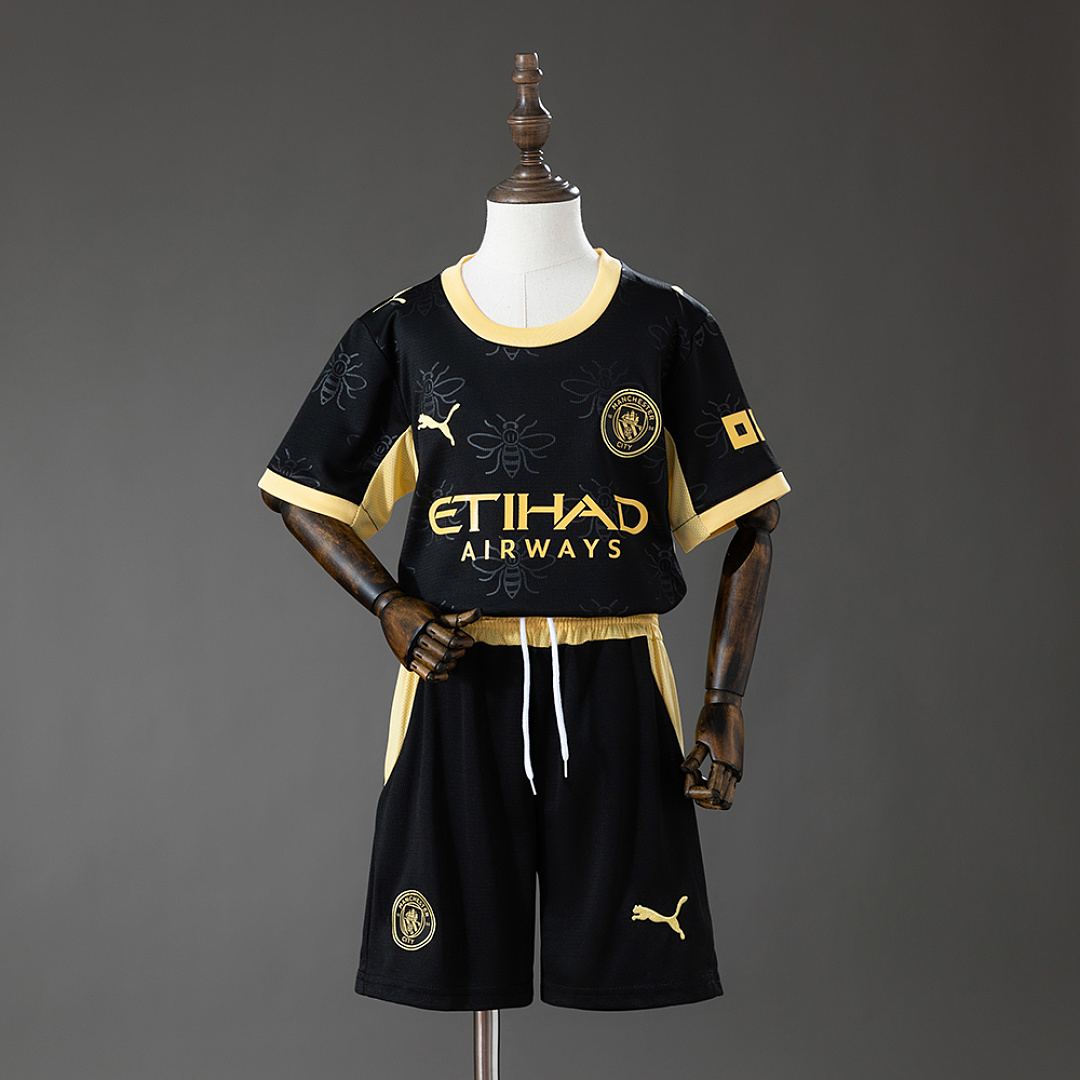 Ensemble de football enfant Manchester City — 2026/27 · Extérieur · tailles 16–28