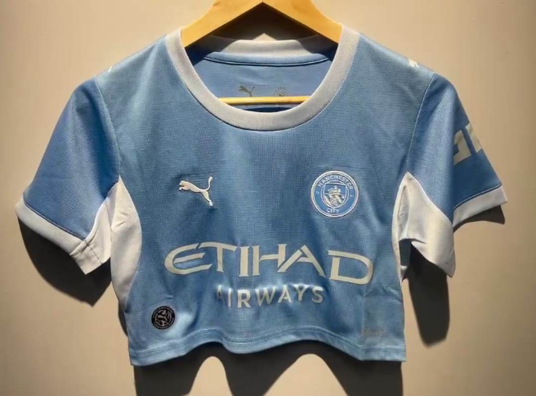 2026/27 Manchester City Home Women's Crop Top Soccer Jersey S-2XL