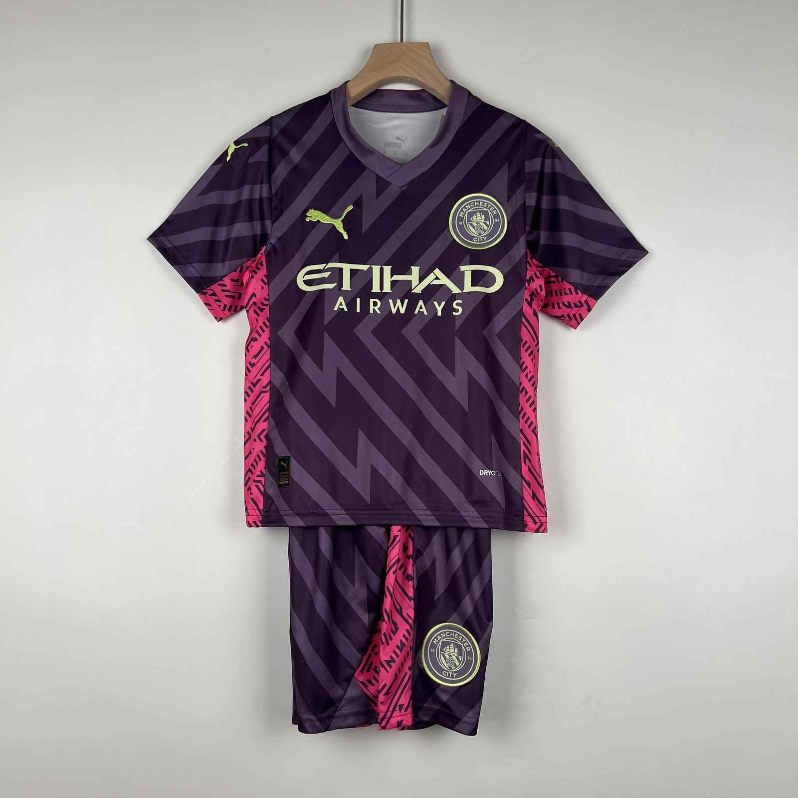 Ensemble de football enfant 23-24 MCI violet gardien — tailles 16–28