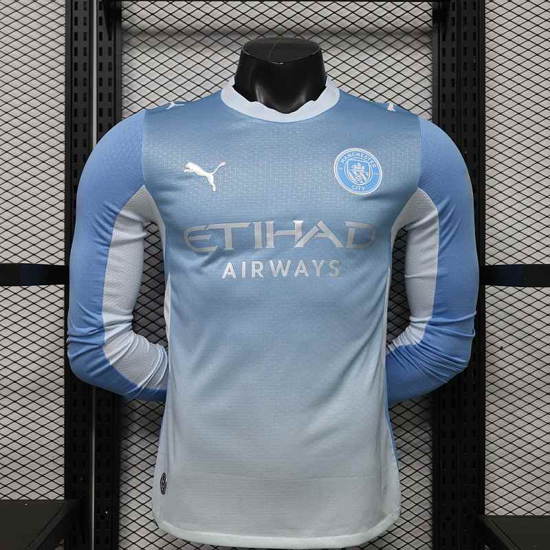 Ensemble de football 26-27 joueur Manchester City — Domicile · Version joueur · Manches longues · tailles S–3XL