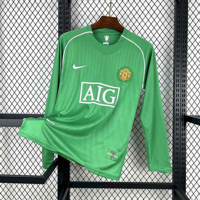 Maillot de football 07-08 MNU vert gardien — Rétro · Manches longues