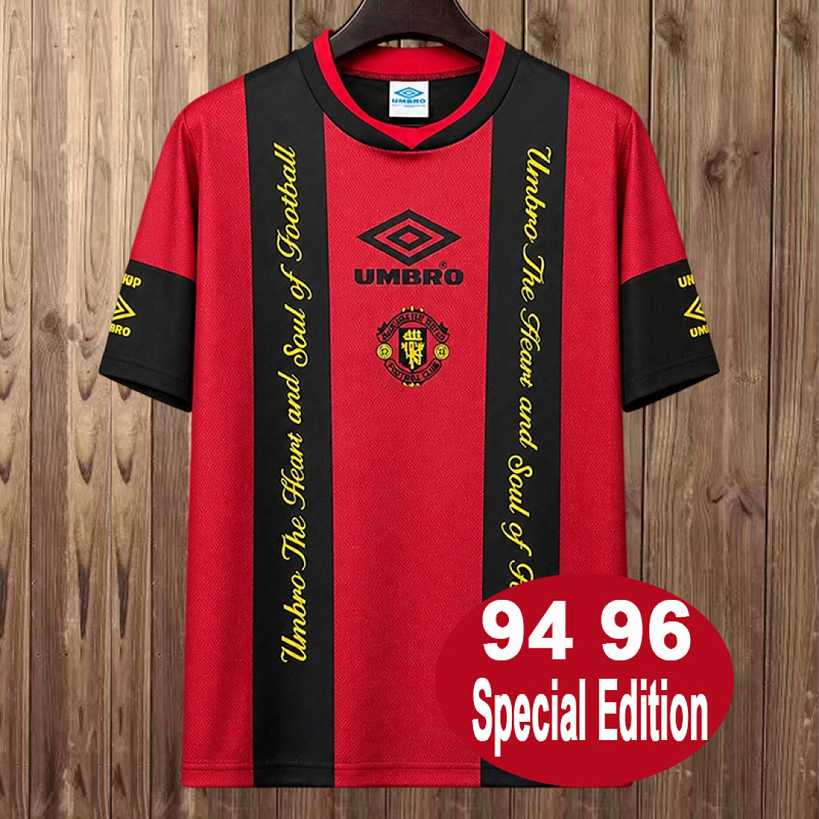Maillot de football Manchester United rouge noir édition spéciale — 1994/96 · Rétro · tailles S–XXL