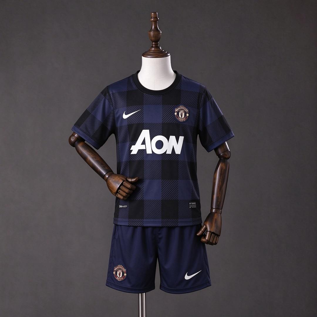 2013/14 Manchester United Away Retro Kids Kit Soccer Jersey 16-28