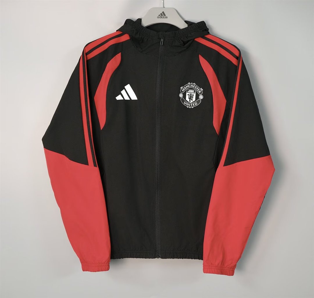 2026/27 Manchester United Black And Red Windbreaker S-3XL