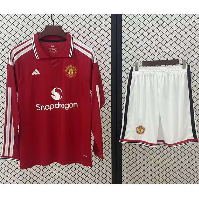 Ensemble de football adulte Manchester United rouge — 2026/27 · Domicile · Manches longues · tailles S–2XL
