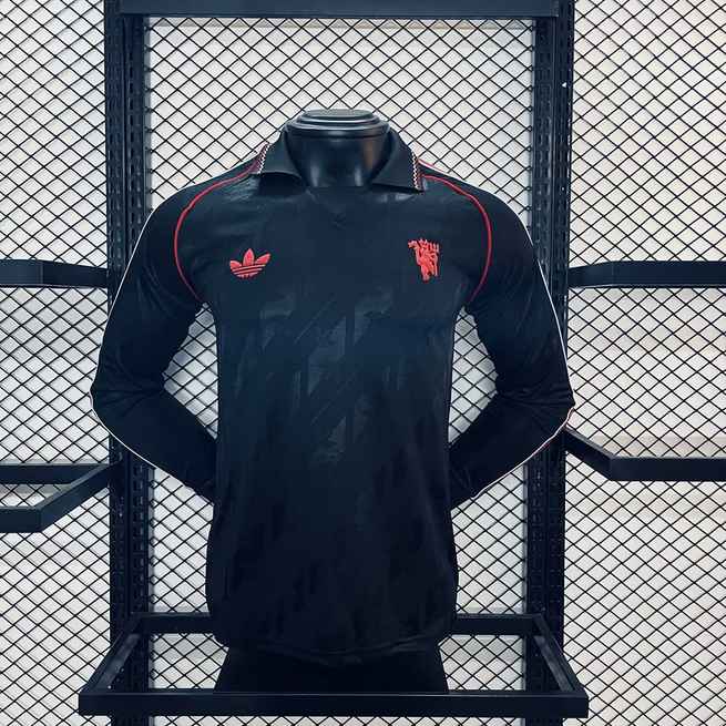 24-25 MNU Black Retro Model Long Sleeve PLayer Version Jersey