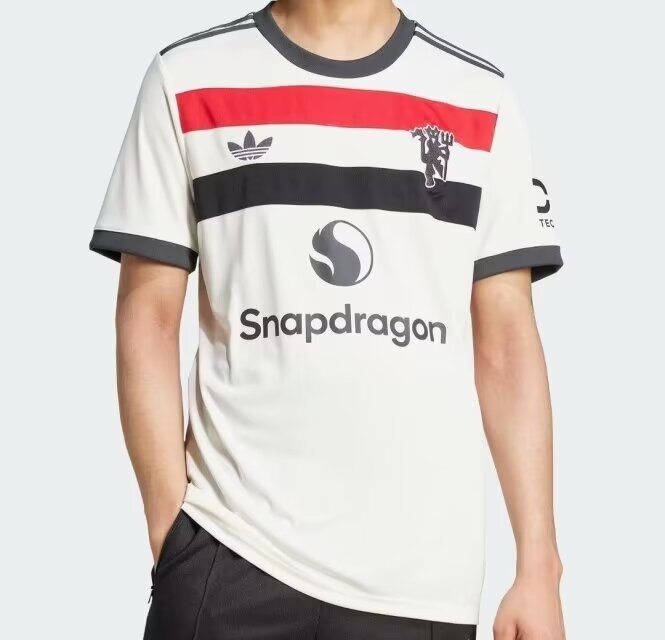 24-25 MNU away white soccer jersey