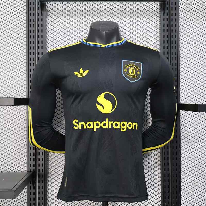 25-26 MNU third Away black long sleeve player version jersey
