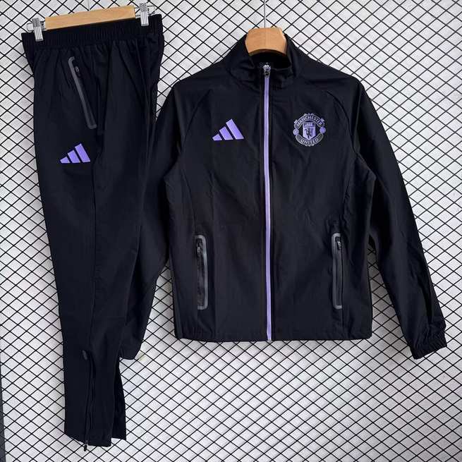 Coupe-vent Manchester united noir et violet — 2025/26 · tailles S–2XL