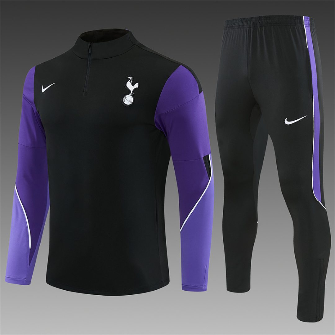 Survêtement Tottenham noir demi-zip — 2026/27 · tailles S–2XL
