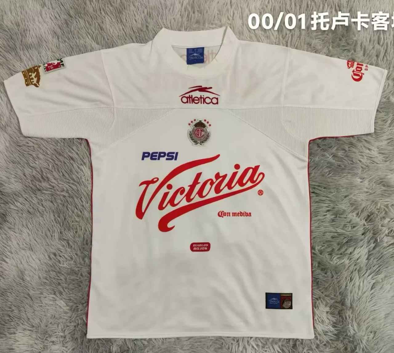 00 01 Toluca away Retro size S-2XL 00 01 托卢卡 客场