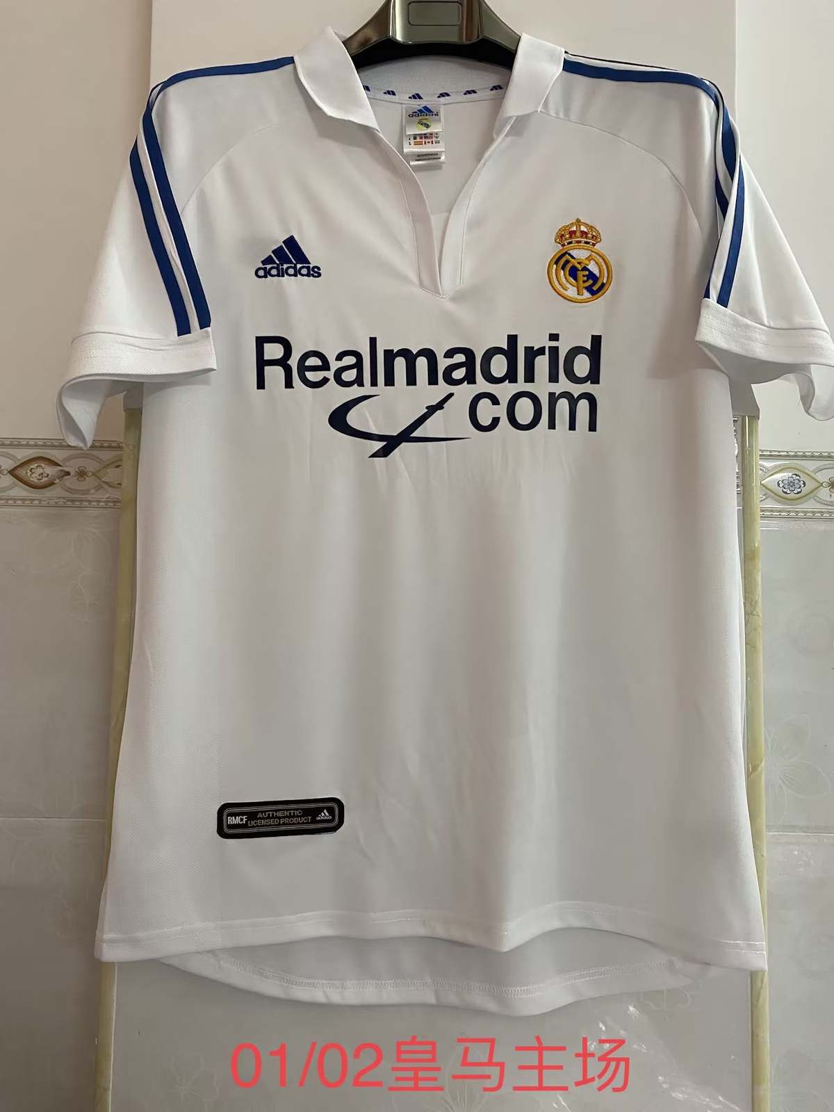 01 02 Real Madrid Home Retro S-2XL 01 02 皇马 主场 复古 S-2XL