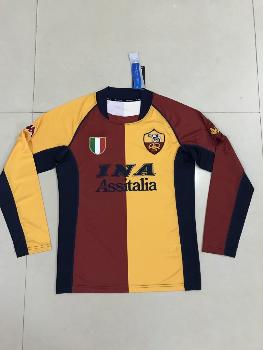 01 02 Roma home retro long sleeve 01 02 罗马 主场 长袖 复古 S-2XL