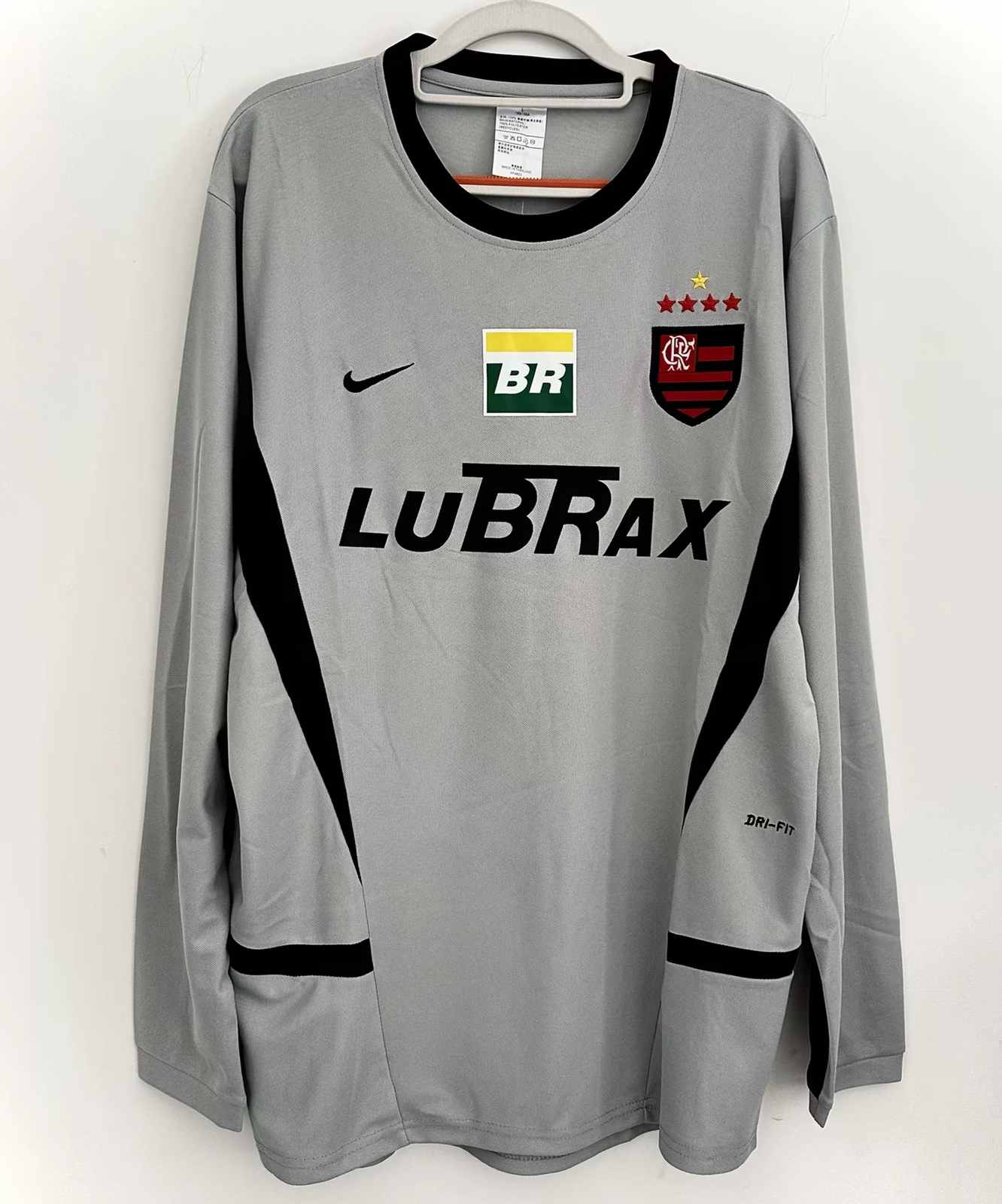 02 03 Flamengo goalkeeper grey long sleeves Retro size S-2XL 02 03 弗拉门戈 守门员 长袖