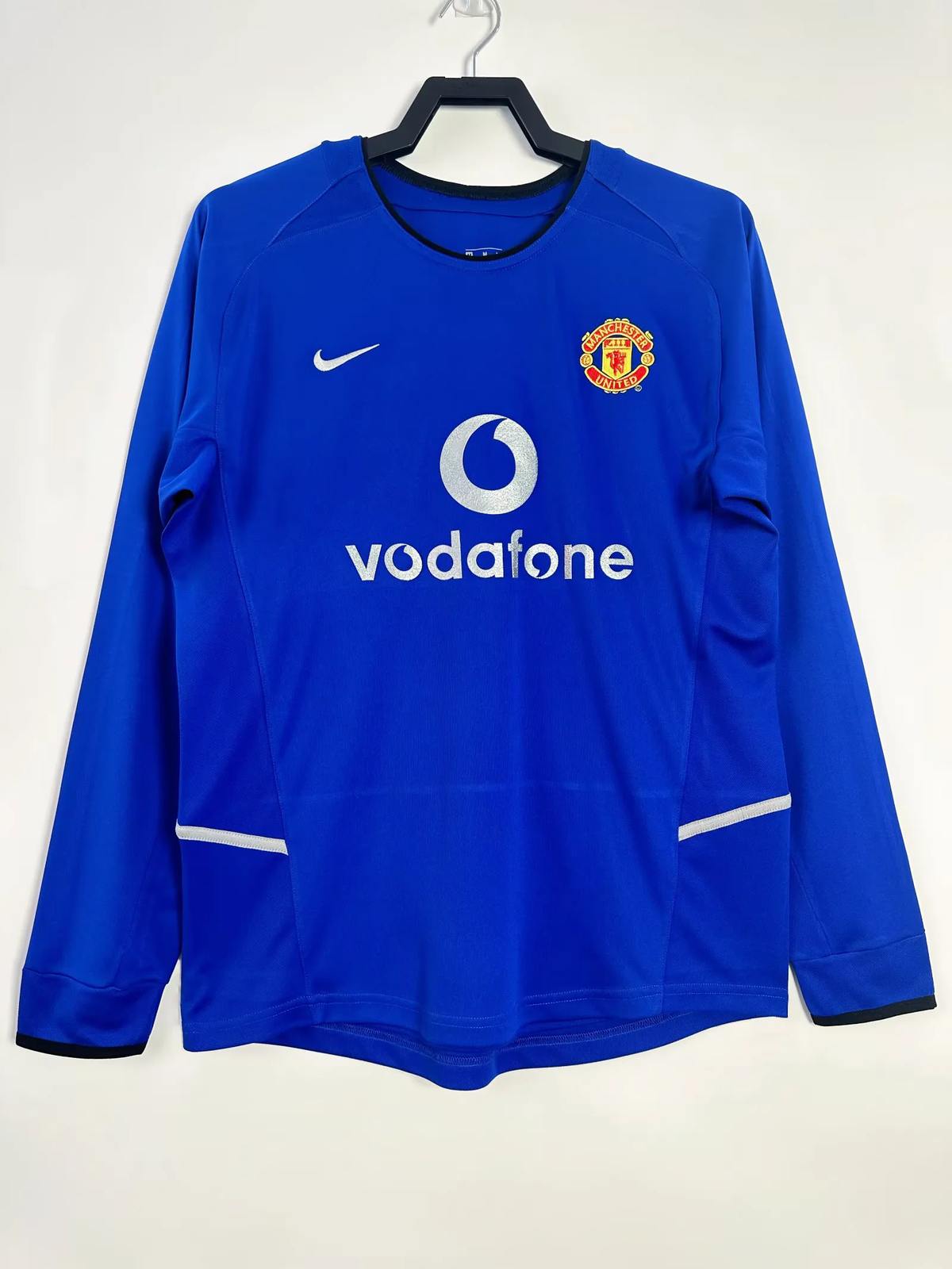 02 03 Man united third away blue long sleeves Retro size S-2XL 02 03 曼联 二客 长袖