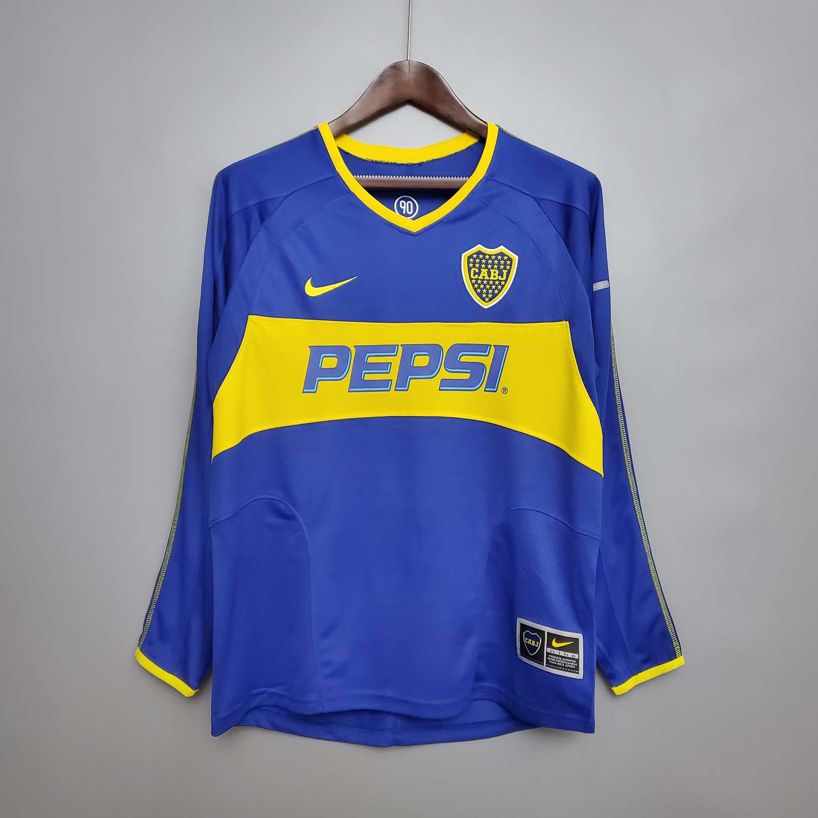 03 04 Boca Youth Home Long Sleeve Retro S-2XL 03 04 博卡青年 主场 长袖 复古Ｓ-2XL