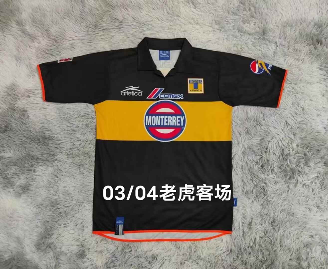 03 04 Tigres away retro S-XXL 03 04 老虎 客场 复古