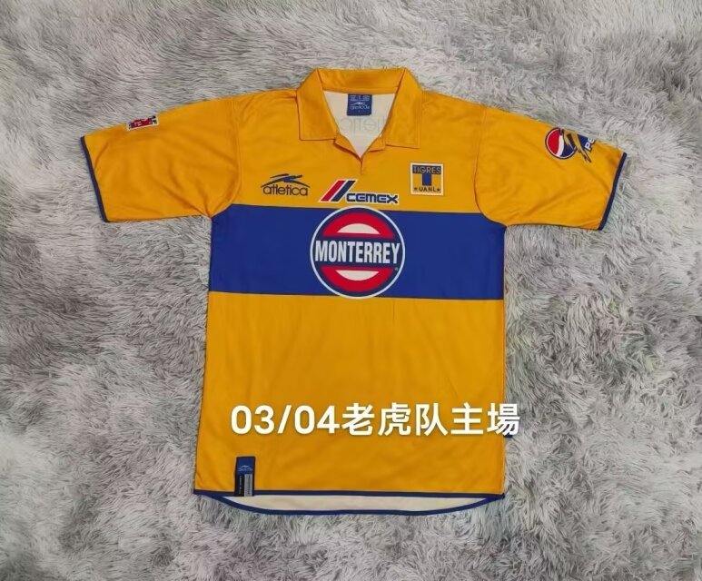 03 04 Tigres home retro S-XXL 03 04 老虎 主场 复古