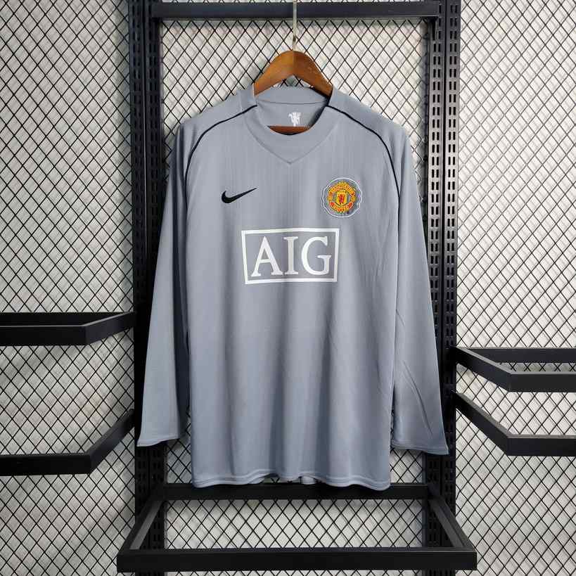 07 08 Man united gray goalkeeper long sleeve retro size S-XXL 07 08 曼联 守门员 长袖