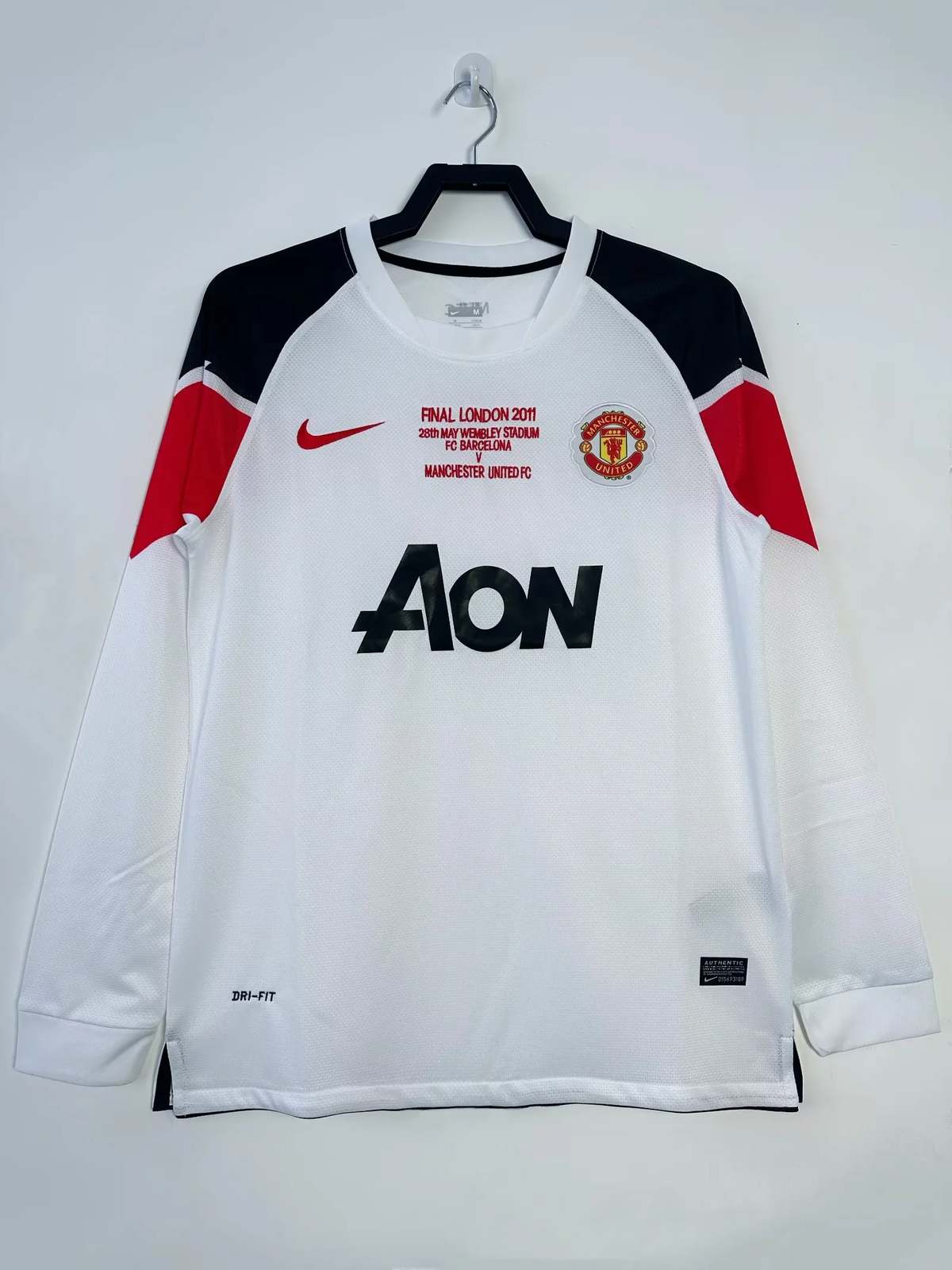 10 11 Man united white champion version long sleeves Retro size S-2XL 10 11 曼联 客