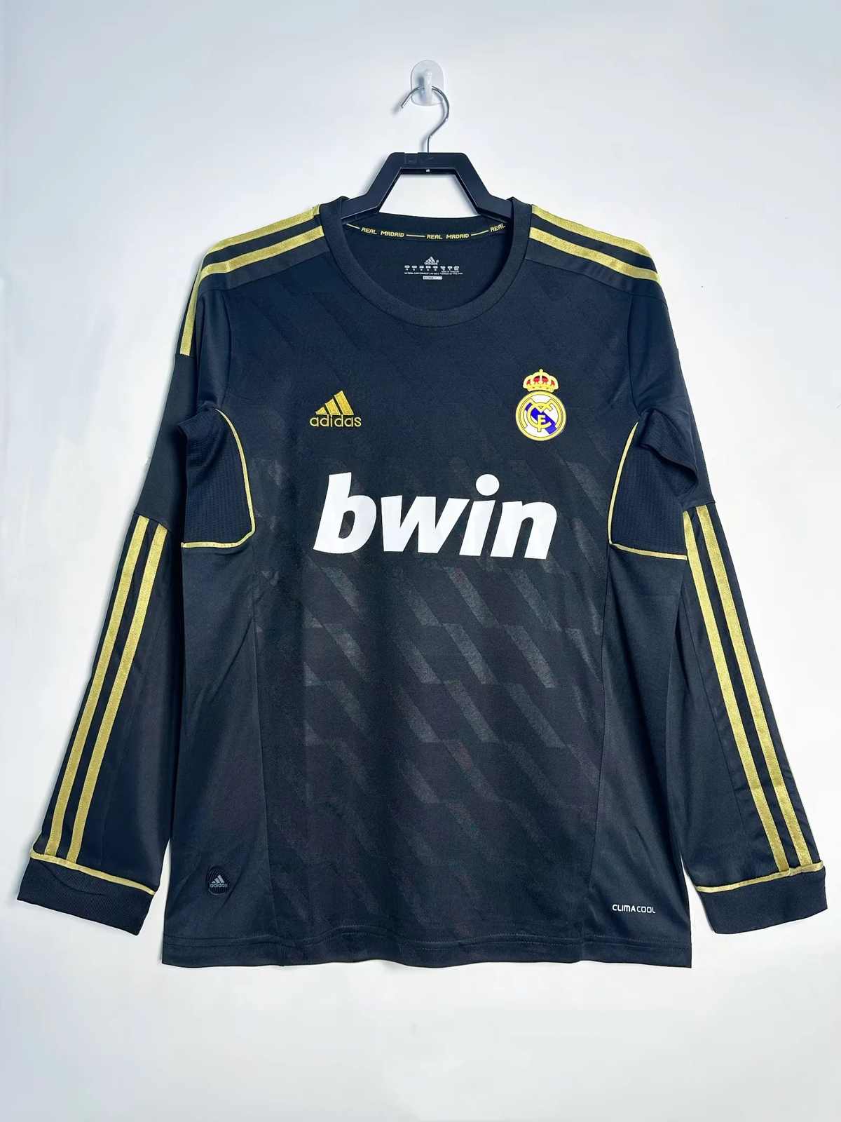11 12 Real madrid away black long sleeves Retro size S-2XL 11 12 皇马 客场 长袖