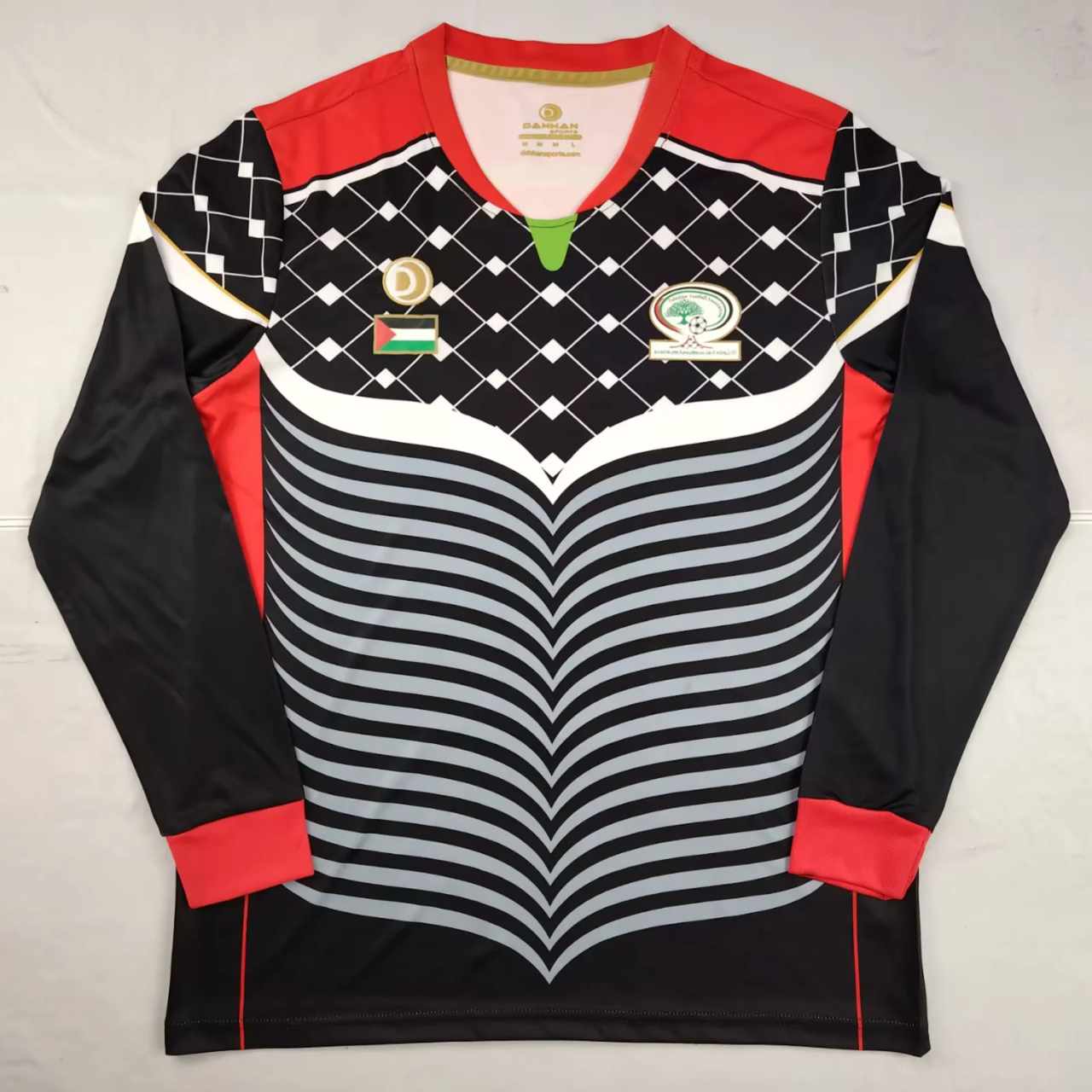 16 17 Palestine black away retro 16 17 巴勒斯坦人 客场 长袖