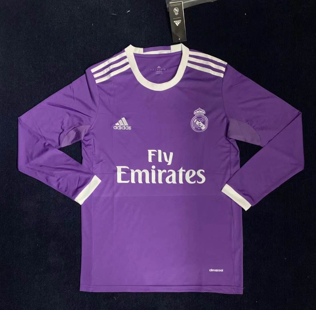 16 17 Real Madrid away long sleeve retro 16 17 皇马 客场 长袖