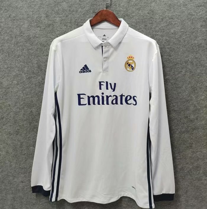 16 17 Real Madrid home long sleeve retro 16 17 皇马 主场 长袖 复古