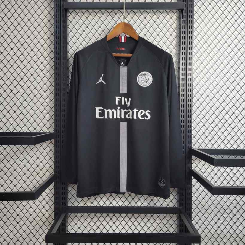 18 19 PSG Black Champions League Retro Long Sleeve Size S-XXL 18 19 巴黎 黑色 欧冠版