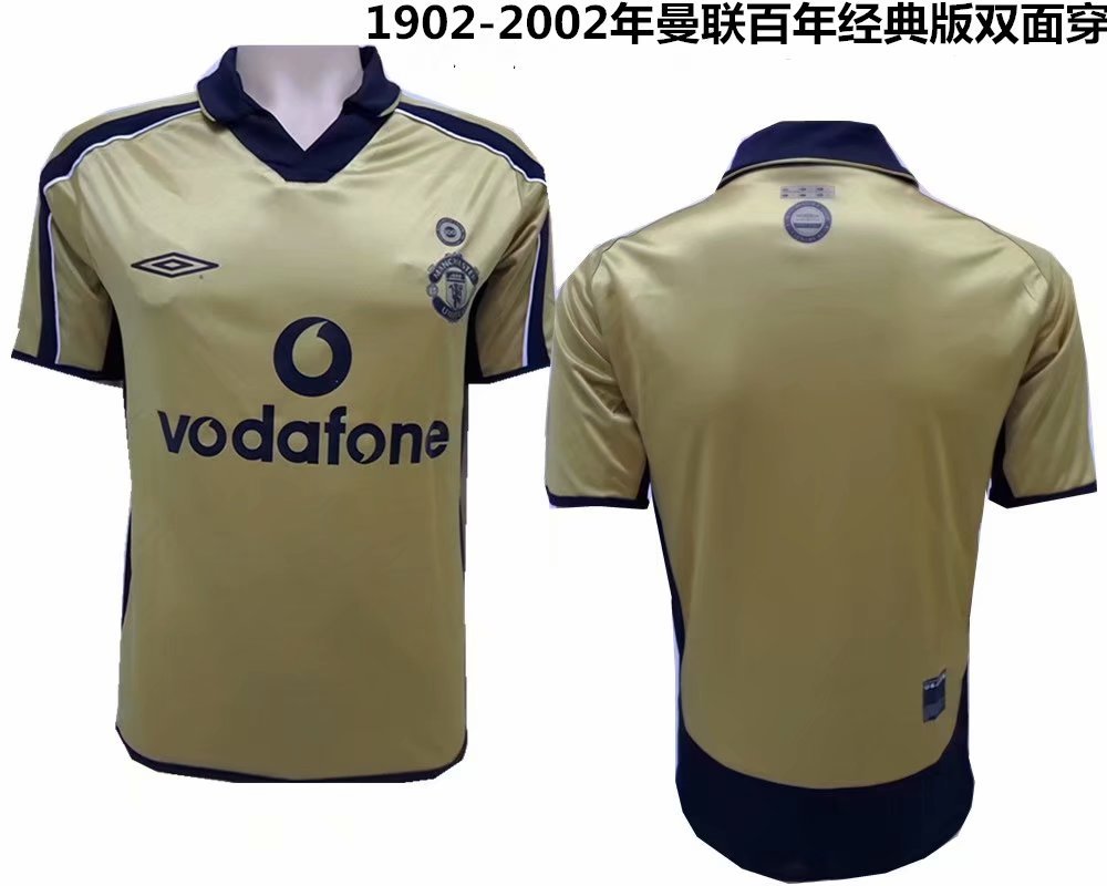 1902 2002 Man united 100 Anniversary retro S-XL Both Sides 1902 2002 曼联 100年 经典双