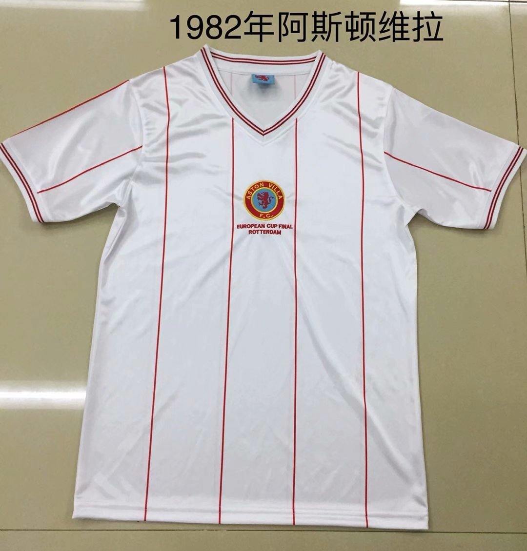1982 Aston Villa White Vintage Shirt S-XXL 1982 阿斯顿维拉 白色 复古衬衫 S-XXL