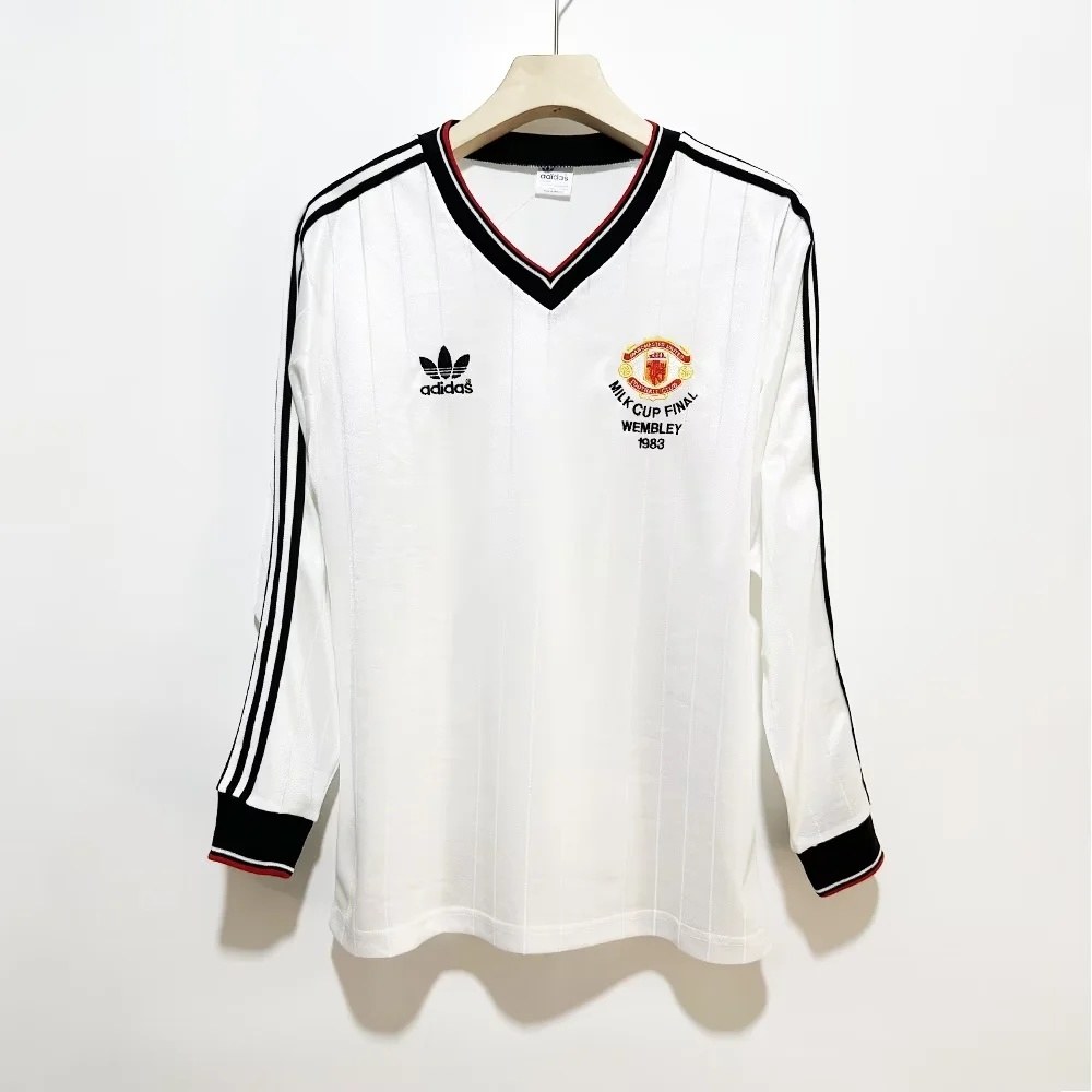 1983 Man united away white long sleeves retro 1983 曼联 客场 长袖 复古
