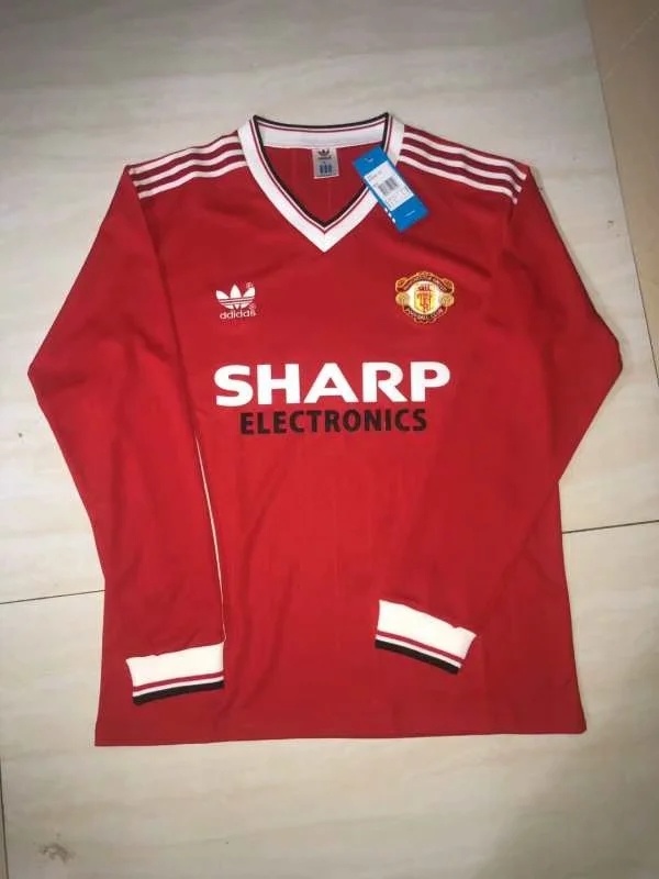 1984 85 Man United long sleeves retro red 曼联长袖复古
