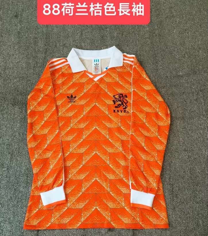 1988 Holland Netherlands Home Long Sleeve Retro S-XXL 1988 荷兰 主场 长袖