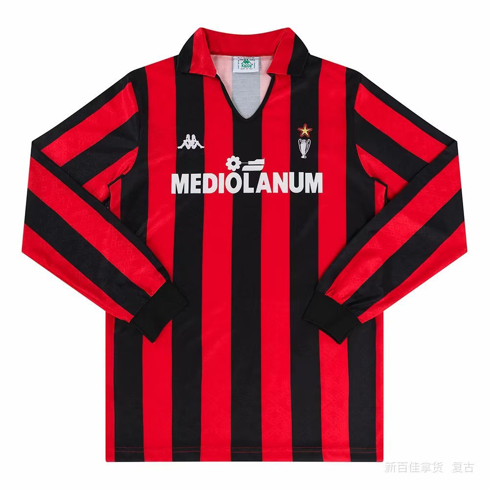 1989 90 AC Milan Home Long Sleeve Retro 1989 90 AC米兰 主场 长袖 复古