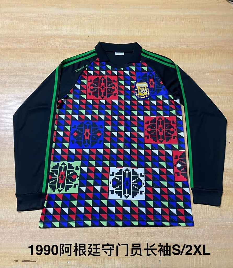 1990 Argentina goalkeeper long sleeves retro size S-2XL 1990 阿根廷 守门员 长袖